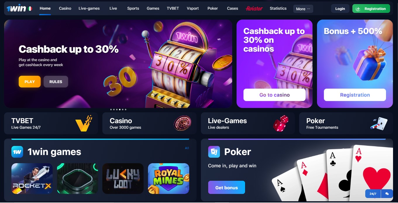 1win casino page